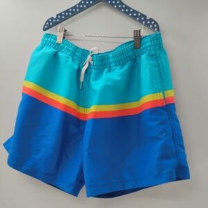 Chubbies Swim Shorts Mens size XL Blue White Striped Mesh Lined Stretch